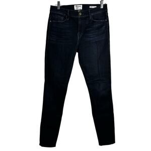 FRAME Le Skinny de Jeanne Jeans Size 30 Avinton Wash Dark Blue Mid Rise Stretch